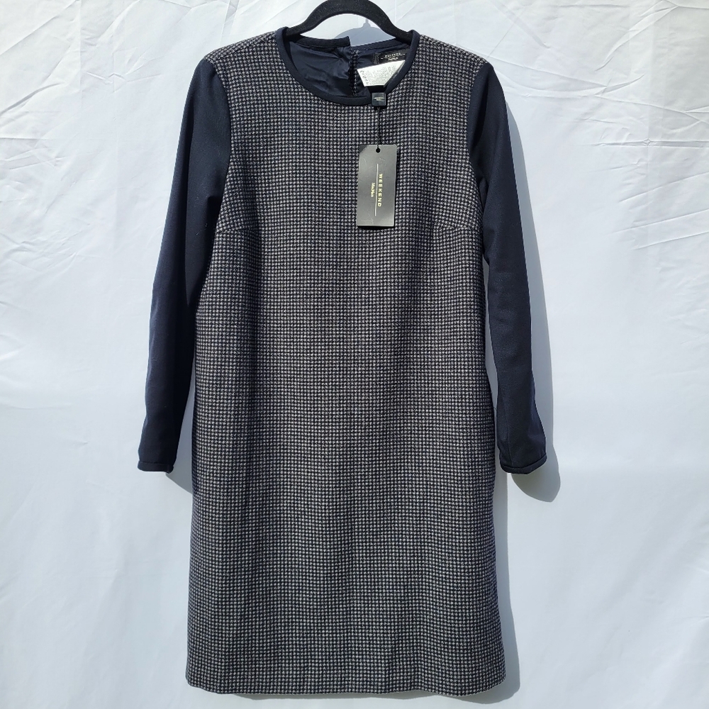 MaxMara Weekend Wool Long Sleeve Sheath Dress Size 8 NWT $375